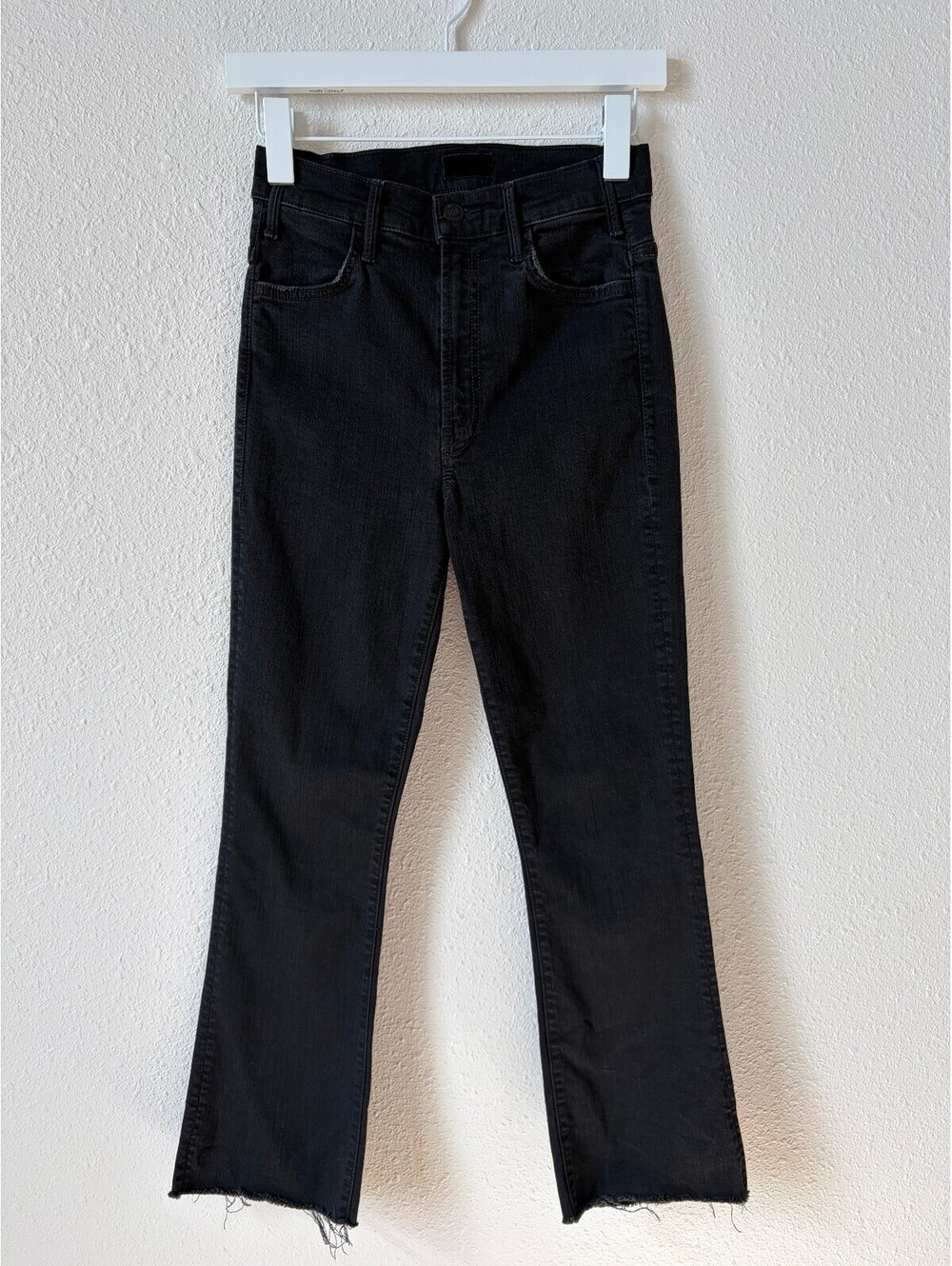 Mother The Hustler Ankle Fray in Not Guilty Size 25 Black Denim Neutral Goth
